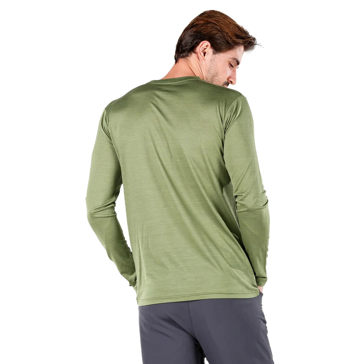 Pánské triko z merino vlny 135 g/m² v zelené barvě