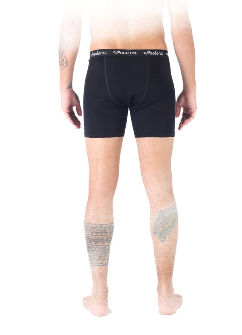 Pánské boxerky ze 100% merino vlny 195 g/m² v černé barvě