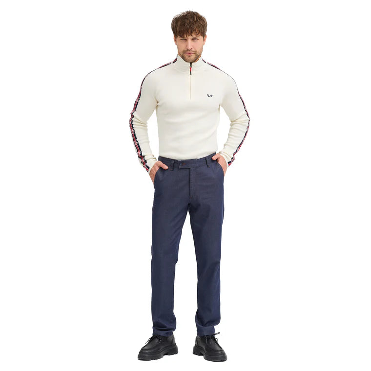 Pánské denimové kalhoty s merino vlnou v každodenním outfitu