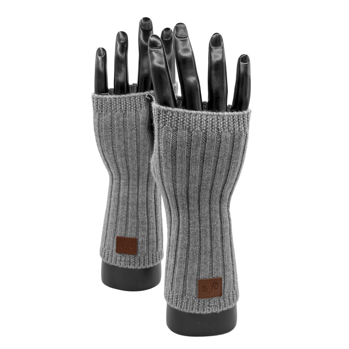 Šedé rukavice bez prstů ze 100% merino vlny Woolona