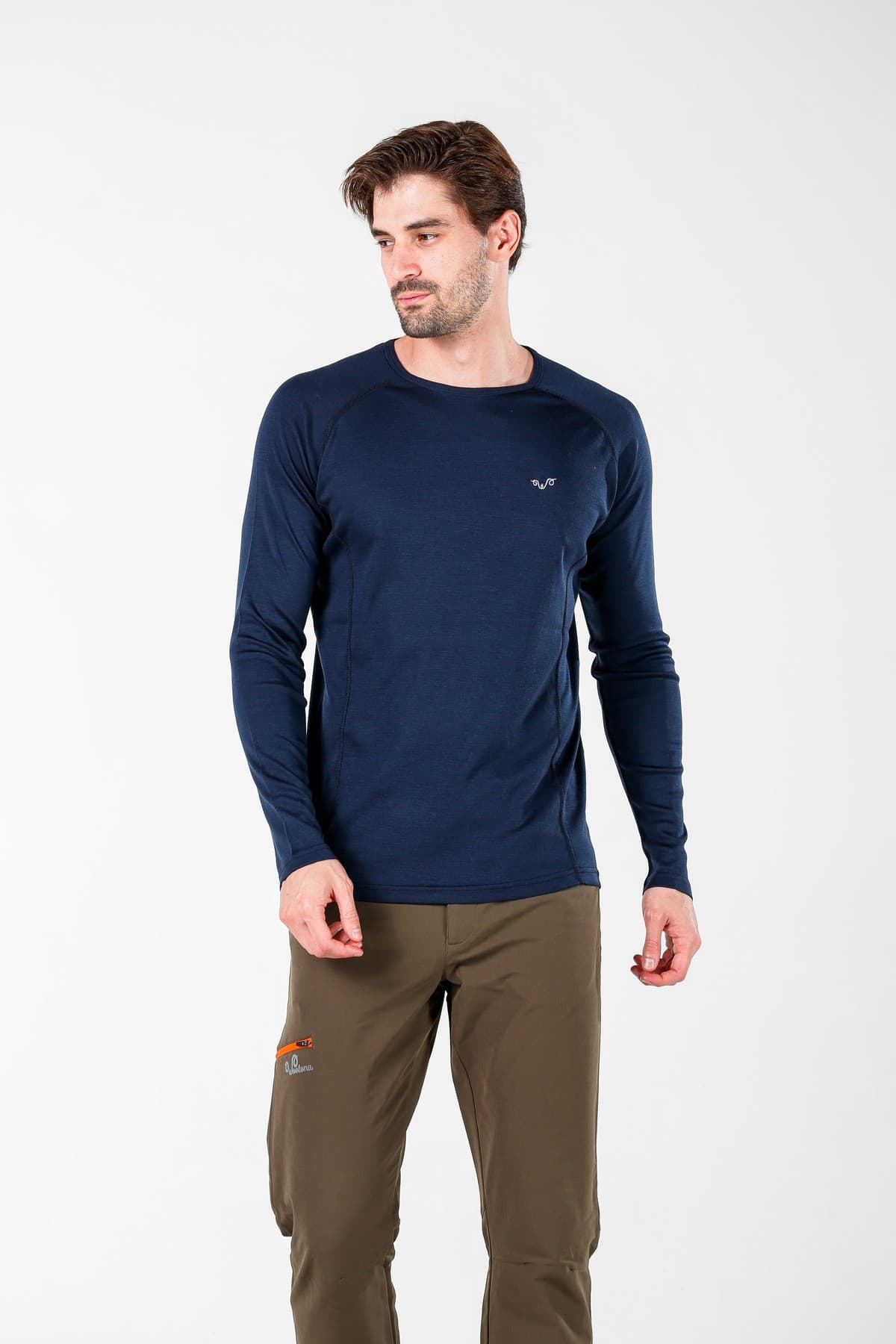 Tmavě modré pánské termoaktivní triko Remus ze 100% merino vlny 195 g/m²