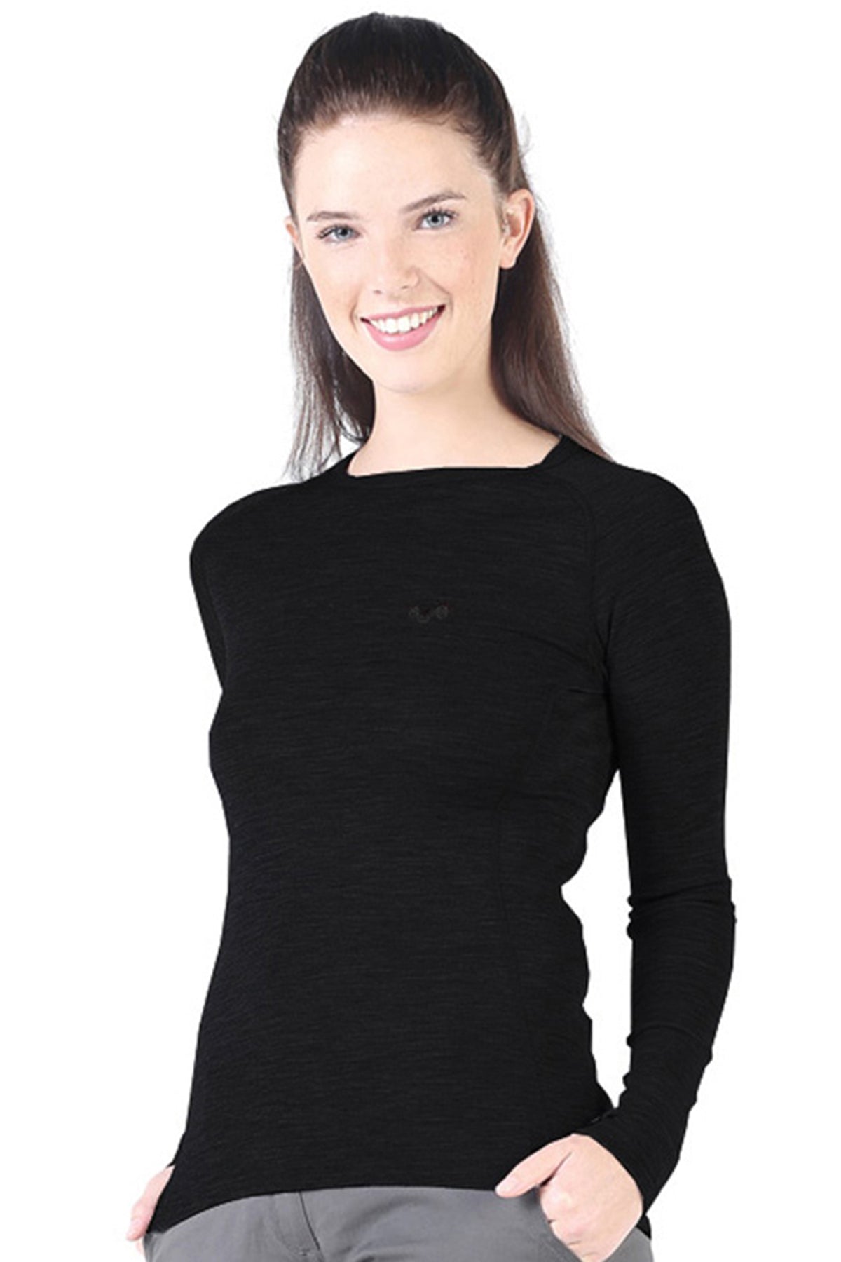 Černé dámské termoaktivní triko Alize ze 100% merino vlny 195 g/m² – pohled zepředu