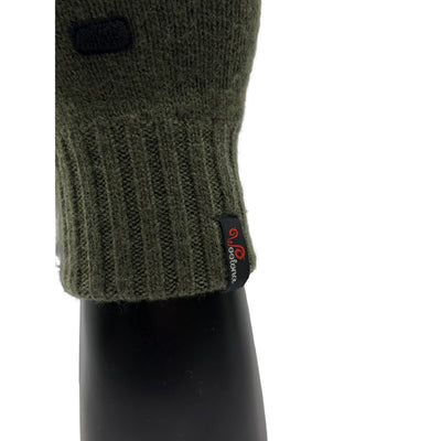 Zelené unisex merino palčáky zblízka 